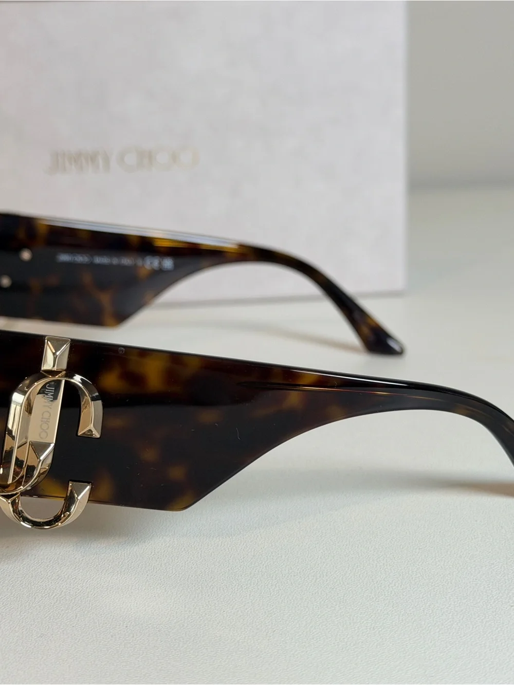 Jimmy Choo Tortoiseshell Square Sunglasses with Brown Gradient Lenses- New